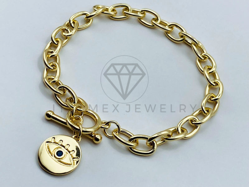 Pulsera de Lujo - 105826 - Pulsera Charms Ojo Turco Oro Laminado 18K