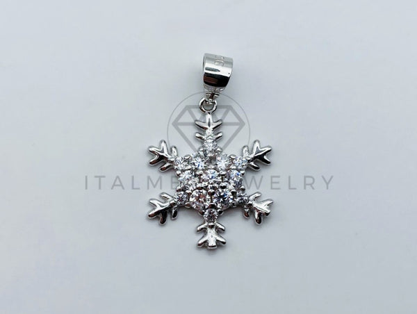 Dije de Lujo - 106069 - Dije Copo de Nieve Circonia Clara - Plata .925