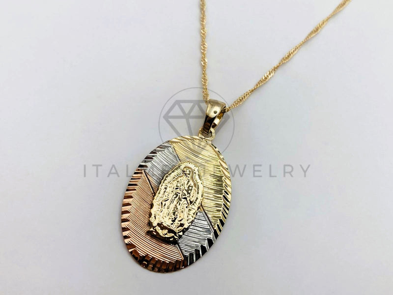 Collar Elegante - 106252 - Collar Virgen de Guadalupe Florentino - Oro Laminado 18K