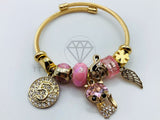 Pulsera de Lujo - 105850 - Pulsera PDR Gatito Circonia Rosa Oro Laminado 18K