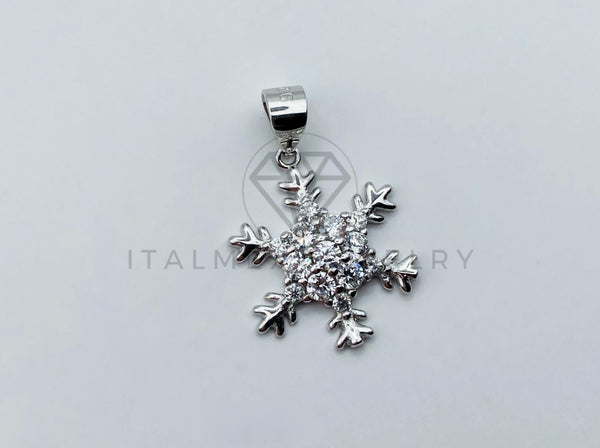 Dije de Lujo - 106069 - Dije Copo de Nieve Circonia Clara - Plata .925