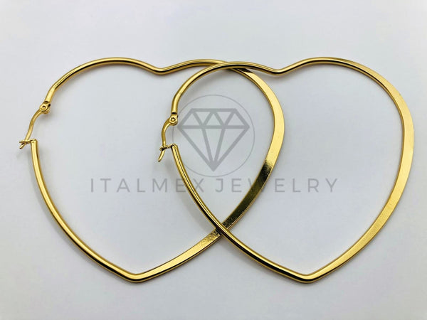 Arete de Lujo - 106015 -Arracada Corazon Dorada 7cm - Oro Laminado 18K