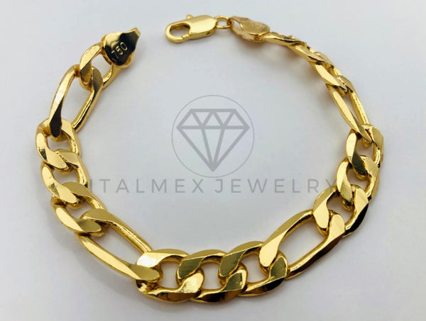 Pulsera de Lujo - 104422 - Diseño Figaro Clasica 10mm/7 Pulgadas - Oro Laminado 18K