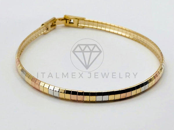 Pulsera de Lujo - 106194 - Pulsera Tejido Rolex Hexagonal 4mm - Oro Laminado 18K