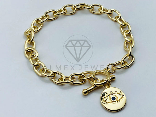 Pulsera de Lujo - 105826 - Pulsera Charms Ojo Turco Oro Laminado 18K