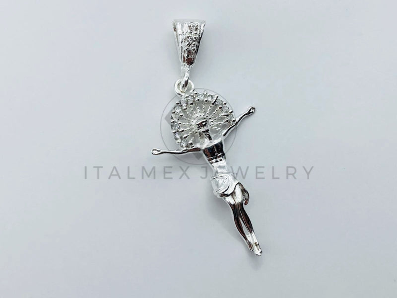 Dije de Lujo - 106266 - Dije Cristo con Circonia - Plata .925