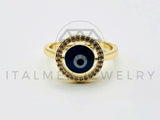 Anillo de Dama - 105571 - Anillo Ojo Turco Ojo Azul Oro Laminado 18K