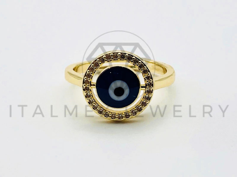 Anillo de Dama - 105571 - Anillo Ojo Turco Ojo Azul Oro Laminado 18K