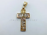 Dije de Lujo - 105711 - Dije Cristo Recto 7 Potencias Oro Laminado 18K