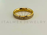 Anillo de Lujo - 105444 - Argolla Grecas Bitono 3mm Oro Laminado 18K