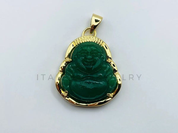 Dije de Lujo - 105722 - Dije Buddha Jade Verde Oro Laminado 18K