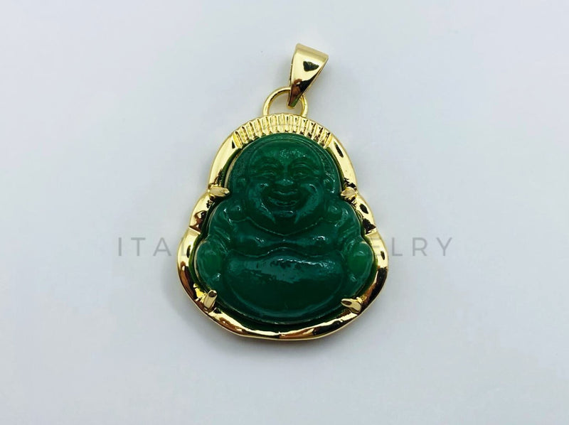 Dije de Lujo - 105722 - Dije Buddha Jade Verde Oro Laminado 18K