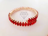 Pulsera de Lujo - 105273 - Aro Diseñador Circonia Roja Oro Laminado 18K