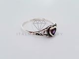 Anillo de Dama - 105138 - Graduacion Corazon Morado - Plata .925