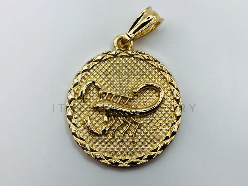 Dije de Lujo - 105721 - Dije Moneda Escorpion Oro Laminado 18K