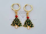 Arete de Lujo - 105009 - Diseño Pino Navideño Oro Laminado 18K