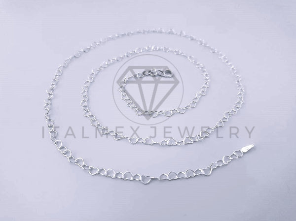 Cadena Corazon 3mm Plata .925