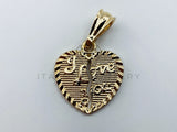 Dije de Lujo - 105730 - Dije Corazon Partido I Love You Oro Laminado 18K