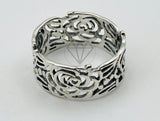 Anillo de Dama - 105513 - Argolla Rosas Filigrana Plata .925