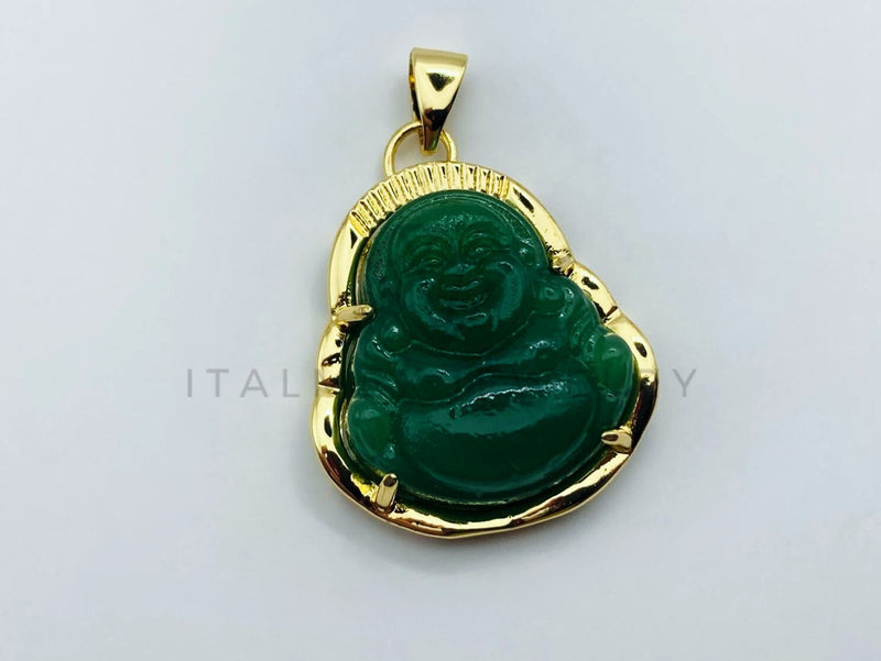 Dije de Lujo - 105722 - Dije Buddha Jade Verde Oro Laminado 18K