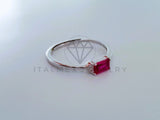 Anillo de Dama - 104713 - Anillo Rectangular Circonia Rosa Plata .925