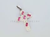 Dije Religioso - 105159 - Dije Cruz Pasta Circonia Rosa Plata .925