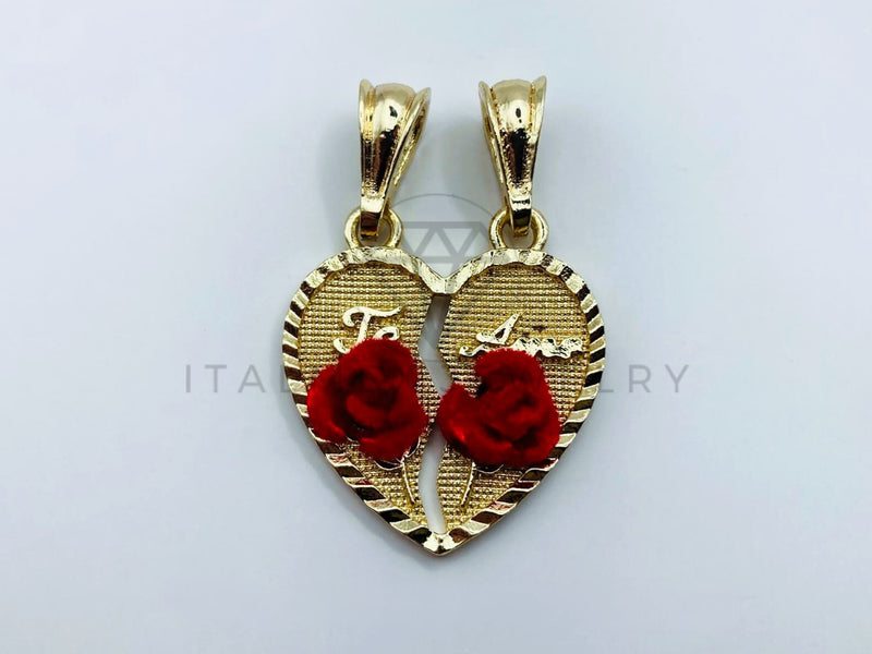 Dije de Lujo - 105717 - Dije Corazon Te Amo Chico Oro Laminado 18K