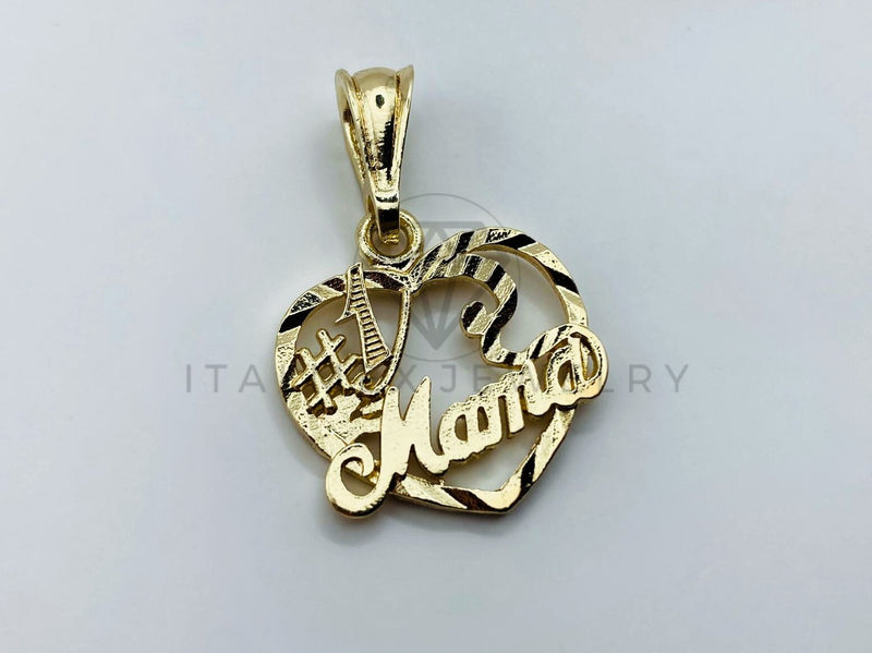 Dije de Lujo - 105735 - Dije Corazon #1 Mamá Oro Laminado 18K