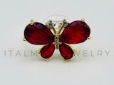 Anillo de Dama - 105582 - Anillo Mariposa Circonia Roja Oro Laminado 18K