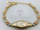 Pulsera de Lujo - 105645 - Esclava Placa Sweet 15 Oro Laminado 18K