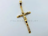 Dije de Lujo - 105710 - Dije Cristo con Circonia Clara Mediano Oro Laminado 18K