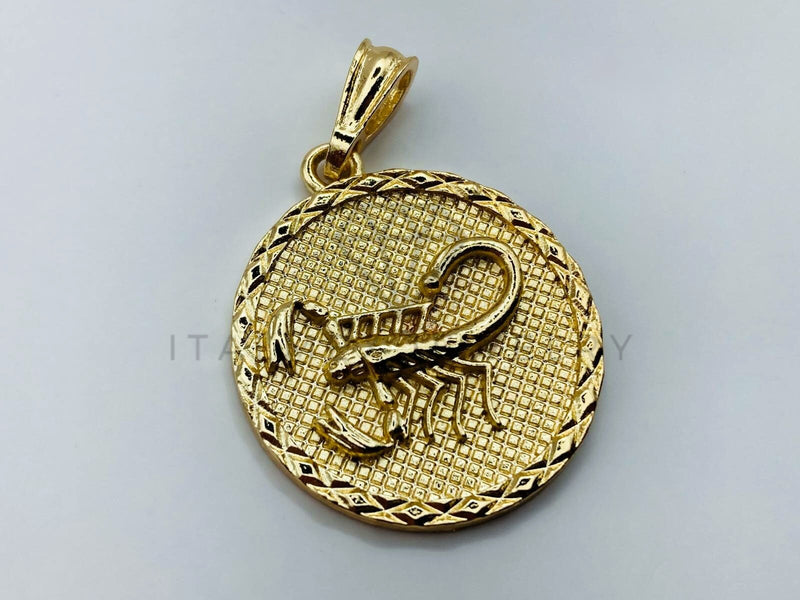 Dije de Lujo - 105721 - Dije Moneda Escorpion Oro Laminado 18K