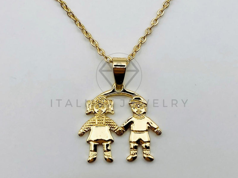 Collar Elegante - 105518 - Collar Niño y Niña 20 Pulgadas Oro Laminado 18K