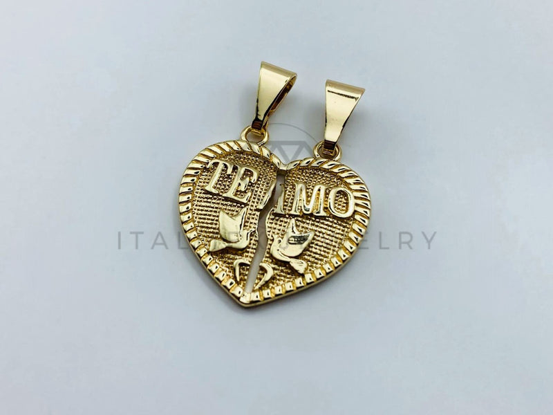 Dije de Lujo - 105734 - Dije Corazon Te Amo Oro Laminado 18K