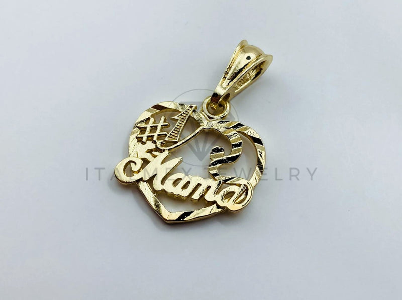 Dije de Lujo - 105735 - Dije Corazon #1 Mamá Oro Laminado 18K