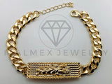 Pulsera de Lujo - 105630 - Esclava Placa San Judas Oro Laminado 18K