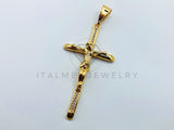 Dije de Lujo - 105710 - Dije Cristo con Circonia Clara Mediano Oro Laminado 18K