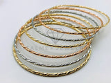 Pulsera de Lujo - 105641 - Semanario Rayado Tres Oros Oro Laminado 18K