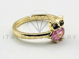 Anillo de Dama - 105554 - Diseño Buho Circonia Rosa Oro Laminado 18K