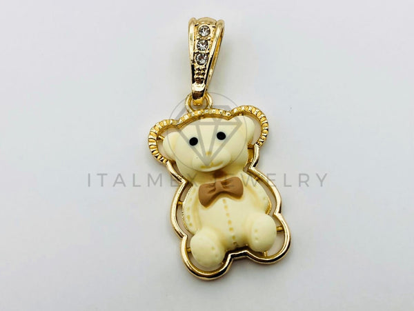 Dije de Lujo - 105660 - Dije Osito de Peluche Color Pastel Oro Laminado 18K