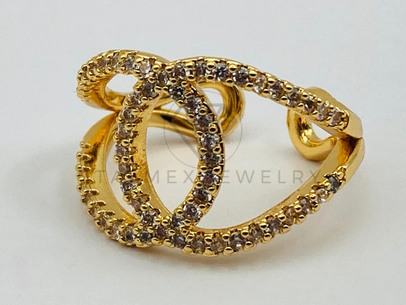 Anillo de Dama - 105754 - Anillo Doble Lazo Circonia Clara Oro Laminado 18K