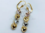 Arete de Lujo - 105777 - Arete Corazones Diamantados Oro Laminado 18K