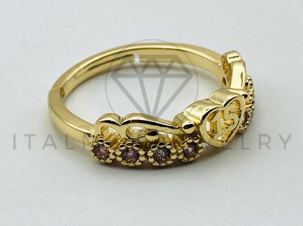 Anillo de Dama - 105559 - Diseño 15 Años Circonia Rosa Oro Laminado 18K