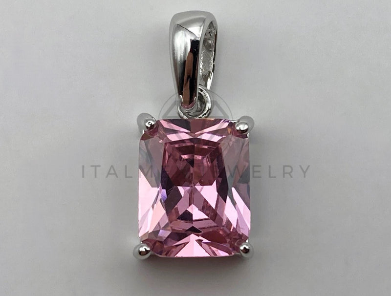 Dije No Religioso - 105457 - Dije de Princesa Circonia Rosa Plata .925