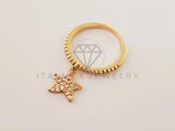 Anillo de Dama - 105378 - Anillo Estrella de Mar y Circonia Clara Oro Laminado 18K