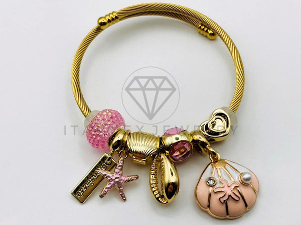 Pulsera de Lujo - 105649 - Pulsera PDR Concha y Estrella Rosa Oro Laminado 18K