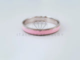 Anillo de Dama - 104714 - Argolla con Esmalte Rosa Plata .925