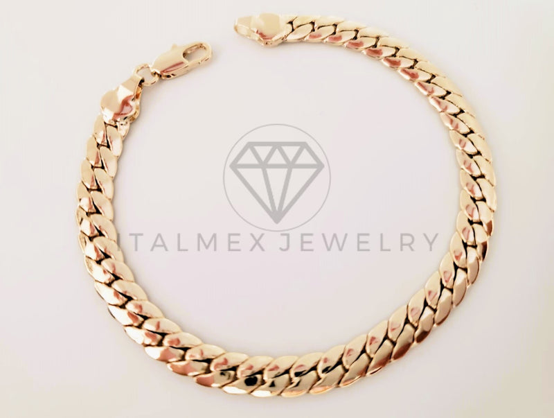 Pulsera de Lujo - 105285 - Pulsera Tejido Italiano 6mm - Oro Laminado 18K