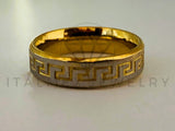 Anillo de Lujo - 105445 - Argolla Grecas Bitono 5mm Oro Laminado 18K