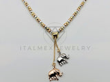 Collar Elegante - 105522 - Collar de Elefante con Bolitas Azucaradas 3 Oros Oro Laminado 18K